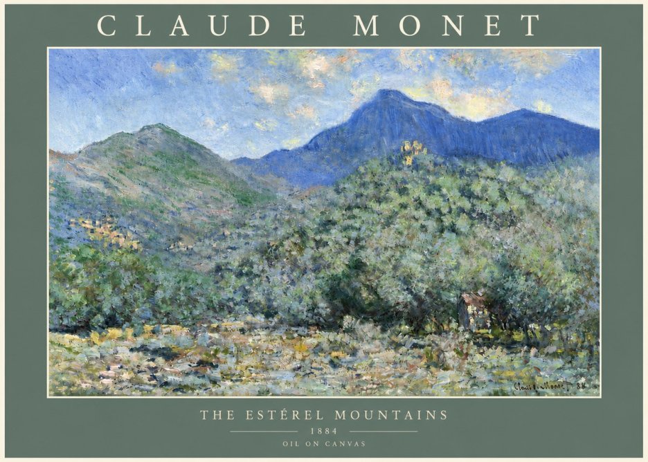 Monet The Estérel Mountains No4 - Juliste