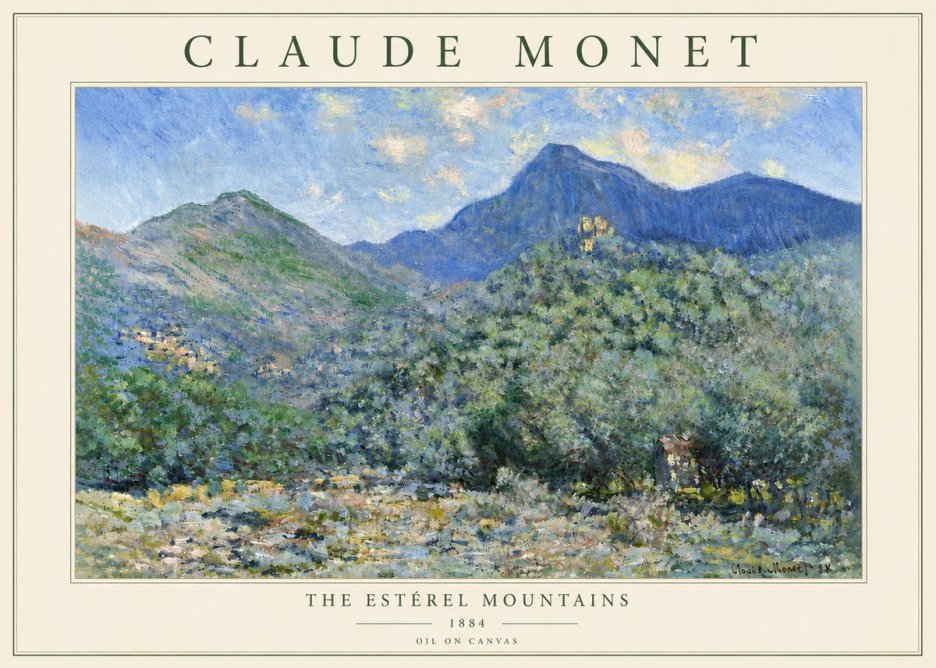 Monet The Estérel Mountains No6 - Juliste