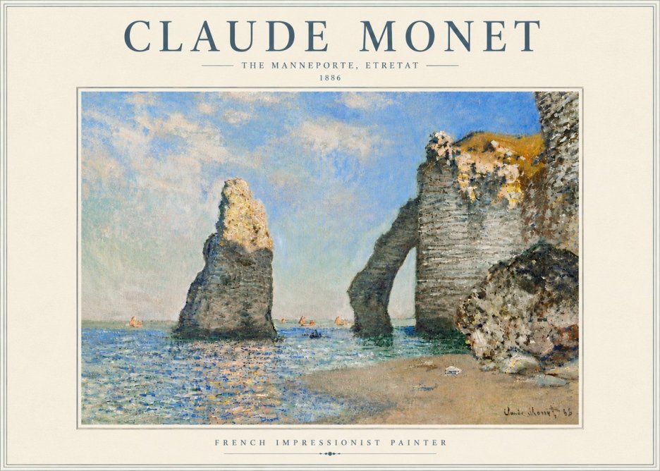 Monet The Manneporte, Etretat No5 - Juliste