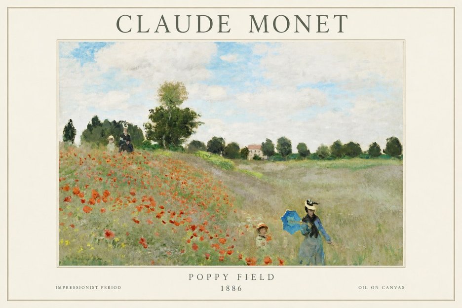 Monet Poppy Field No1 - Juliste