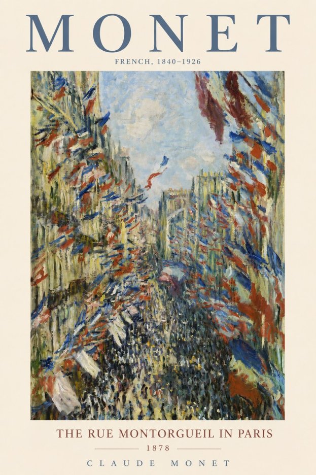 Monet The Rue Montorgueil in Paris No2 - Juliste