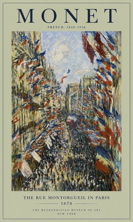 Monet The Rue Montorgueil in Paris No4 - Juliste