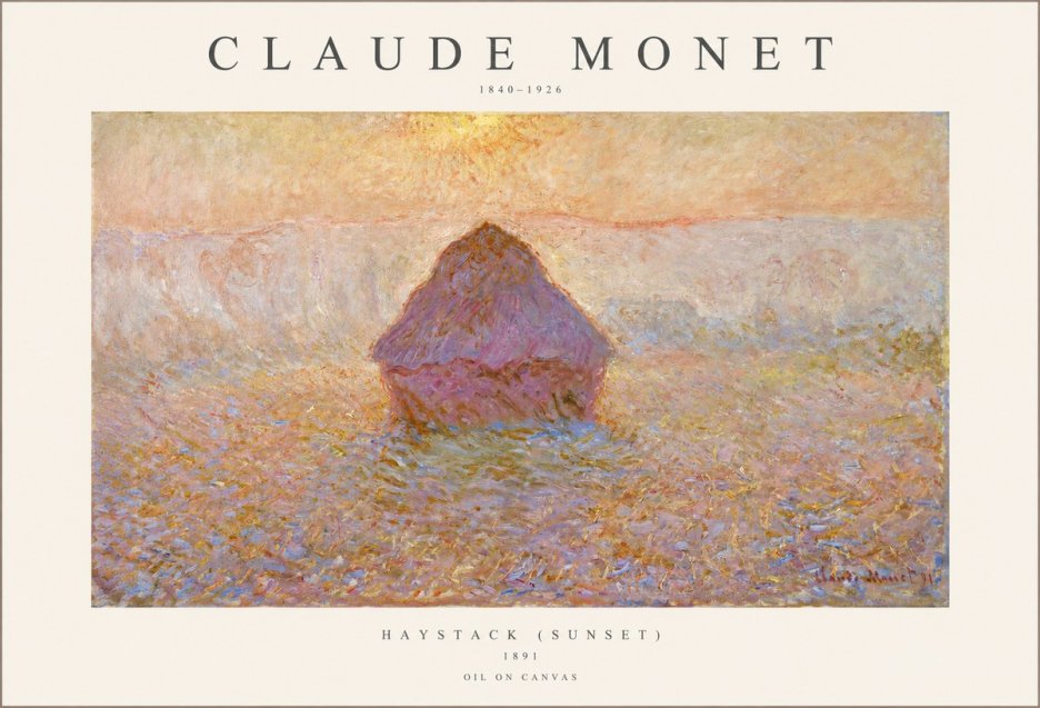 Monet Haystack (Sunset) No1 - Juliste