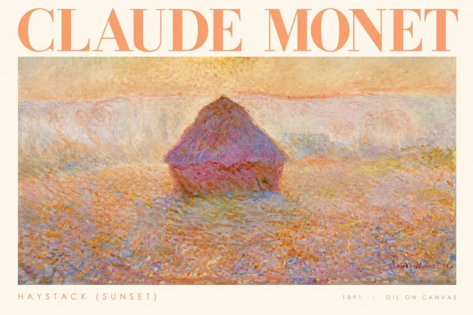 Monet Haystack (Sunset) No3 - Juliste