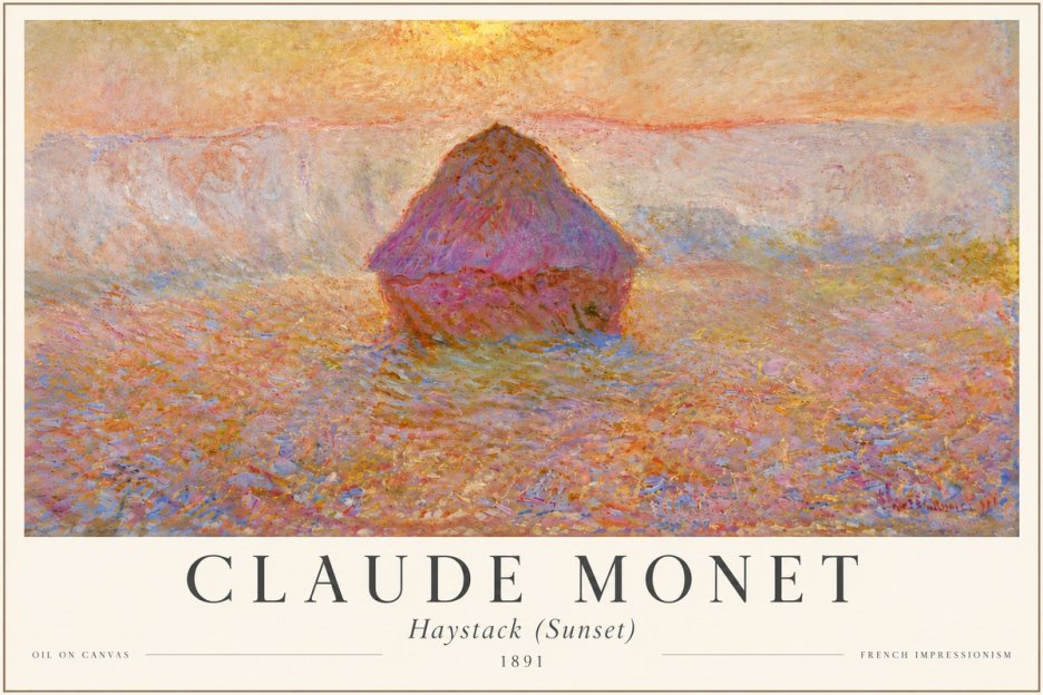Monet Haystack (Sunset) No4 - Juliste