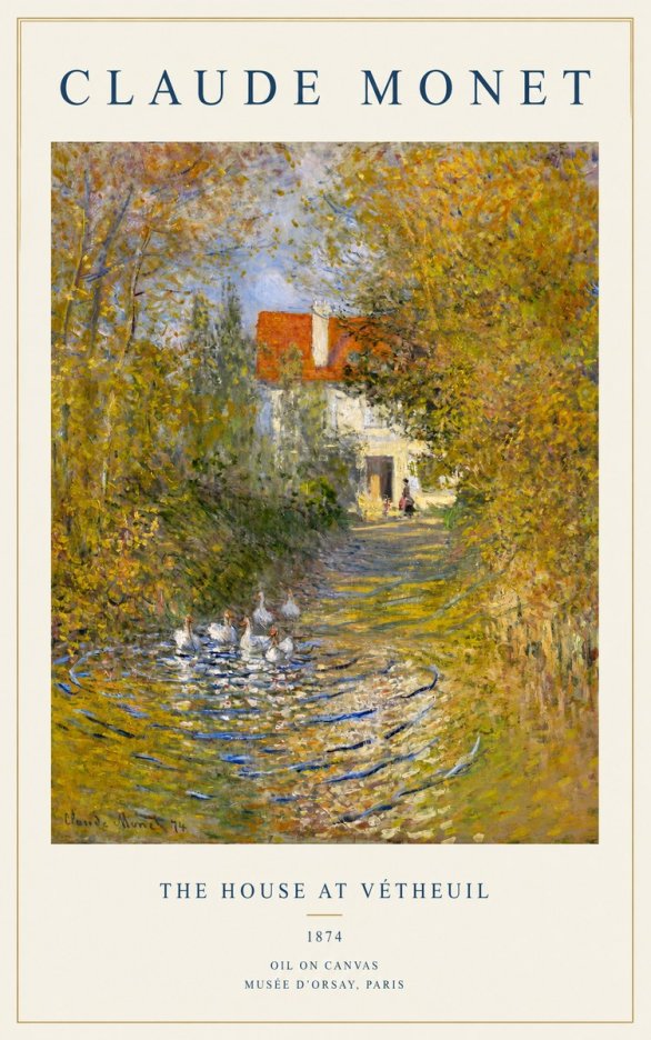 Monet The House at Vétheuil No1 - Juliste