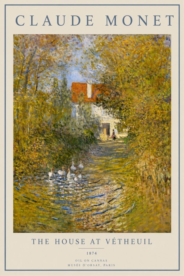 Monet The House at Vétheuil No3 - Juliste