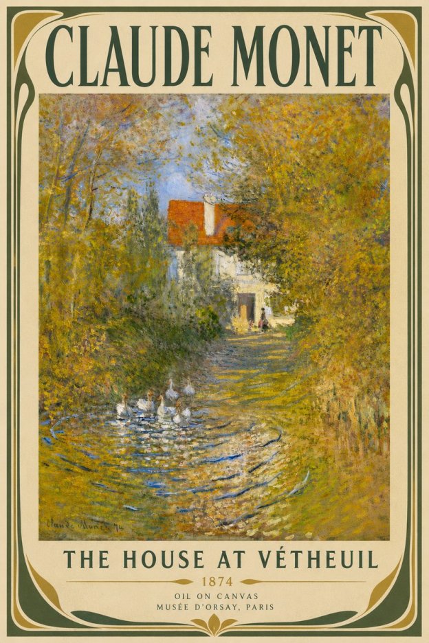 Monet The House at Vétheuil No4 - Juliste