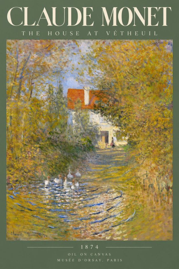 Monet The House at Vétheuil No5 - Juliste