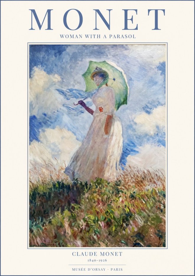 Monet Woman with a Parasol No1 - Juliste