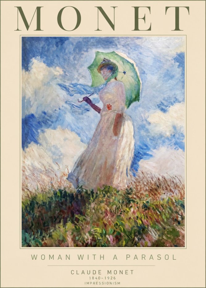 Monet Woman with a Parasol No2 - Juliste