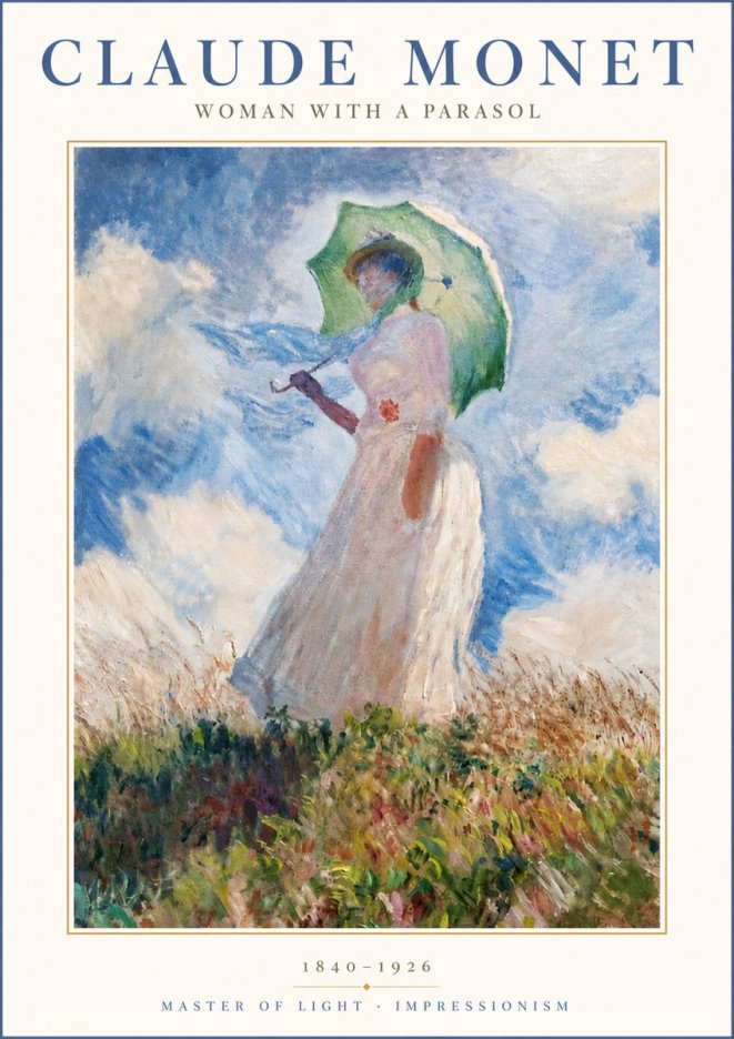 Monet Woman with a Parasol No3 - Juliste