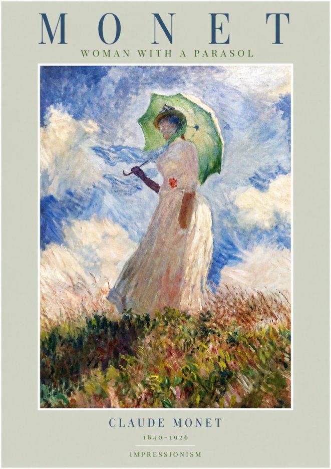 Monet Woman with a Parasol No4 - Juliste