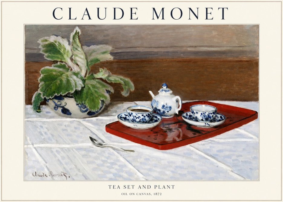 Monet Tea Set and Plant No1 - Juliste
