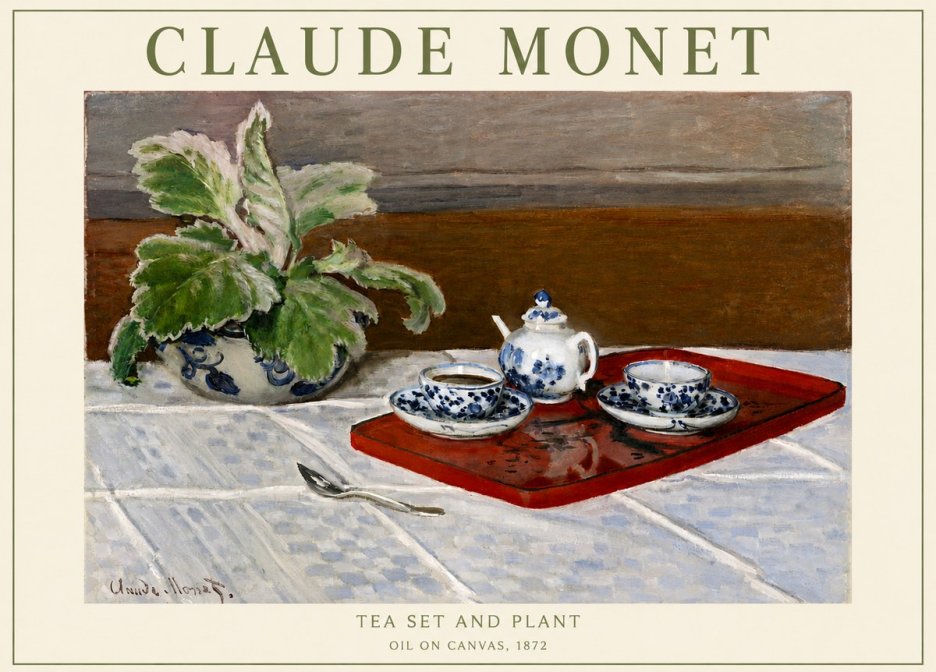 Monet Tea Set and Plant No3 - Juliste