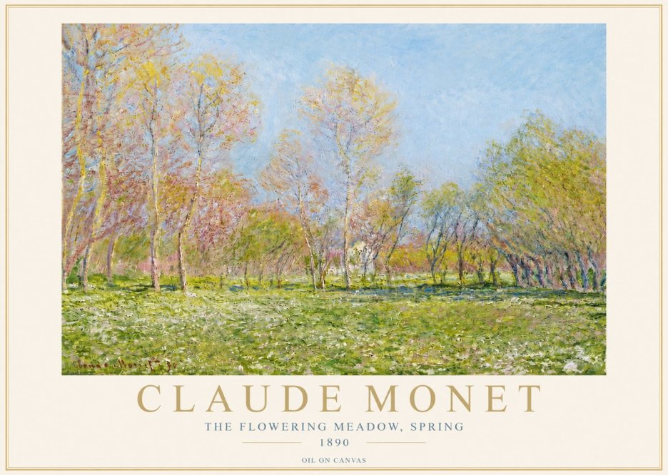 Monet The Flowering Meadow, Spring No3 - Juliste