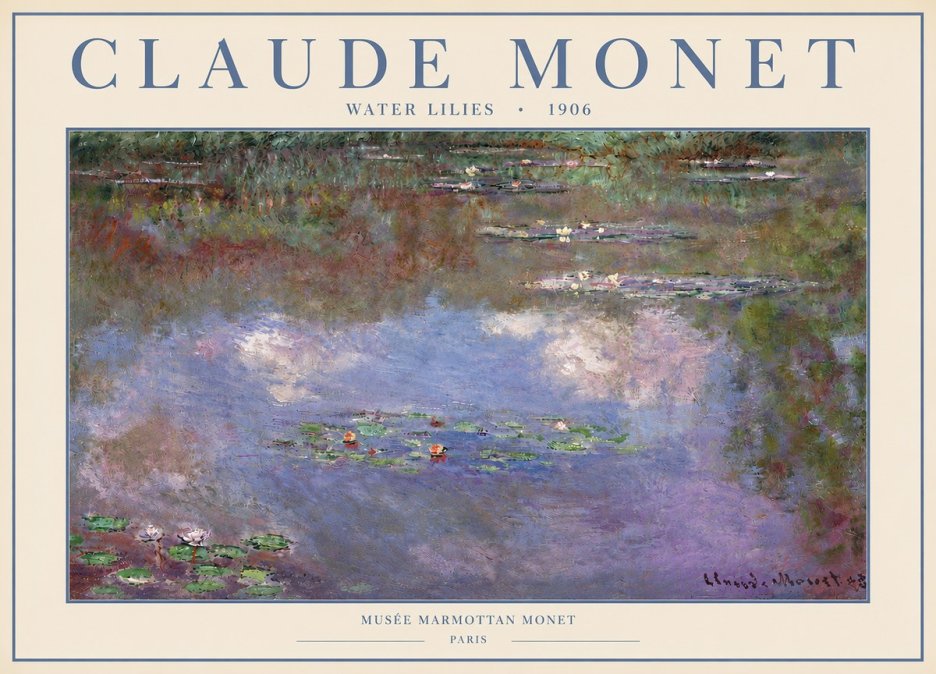 Monet Water Lilies VI No6 - Juliste