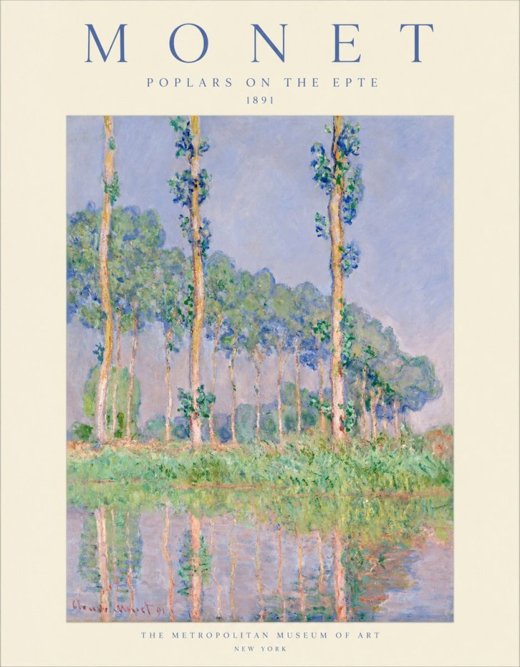 Monet Poplars on the Epte No1 - Juliste