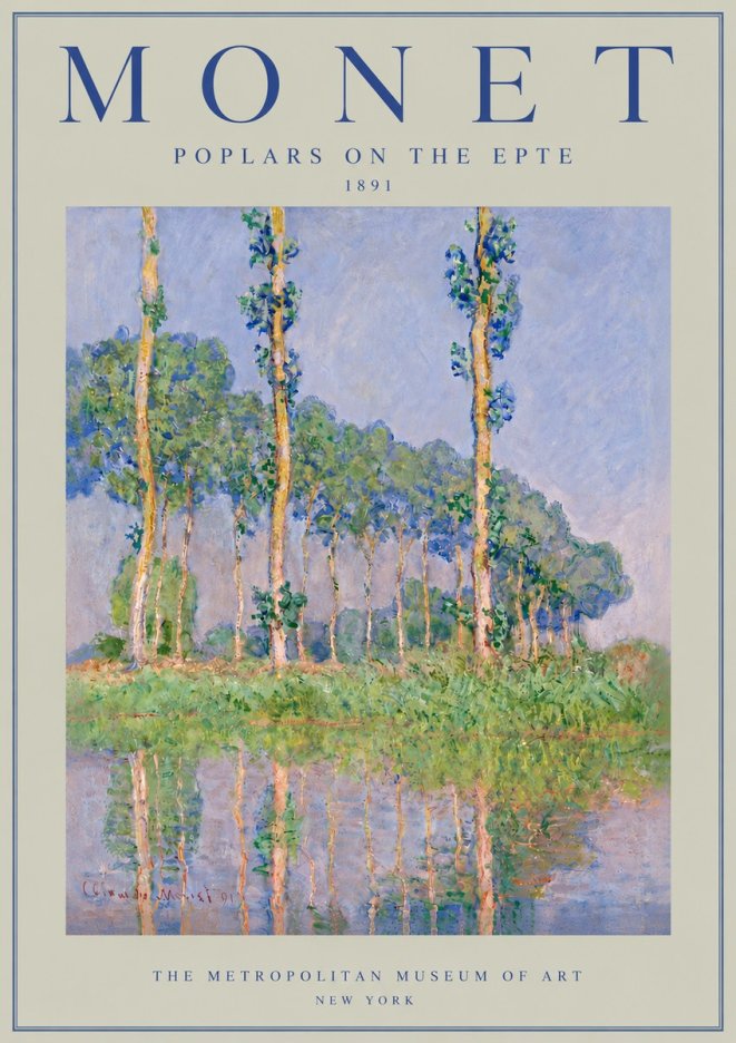 Monet Poplars on the Epte No5 - Juliste