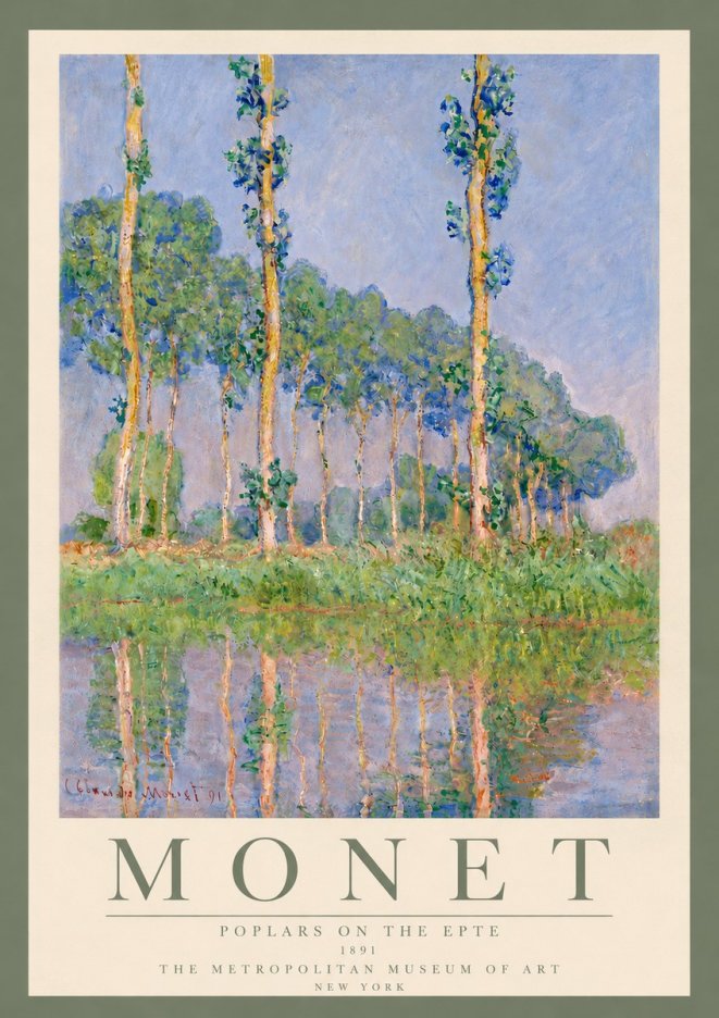 Monet Poplars on the Epte No6 - Juliste