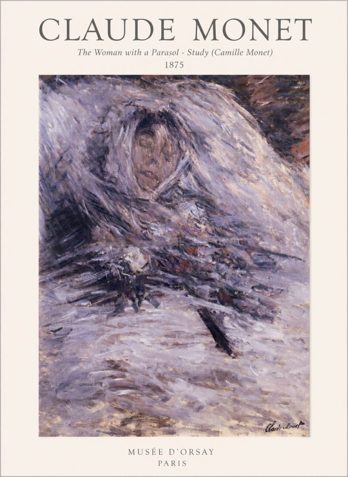 Monet The Woman with a Parasol - Study (Camille Monet) No1 - Juliste