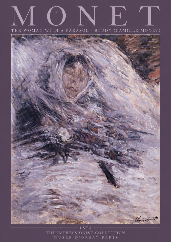 Monet The Woman with a Parasol - Study (Camille Monet) No2 - Juliste