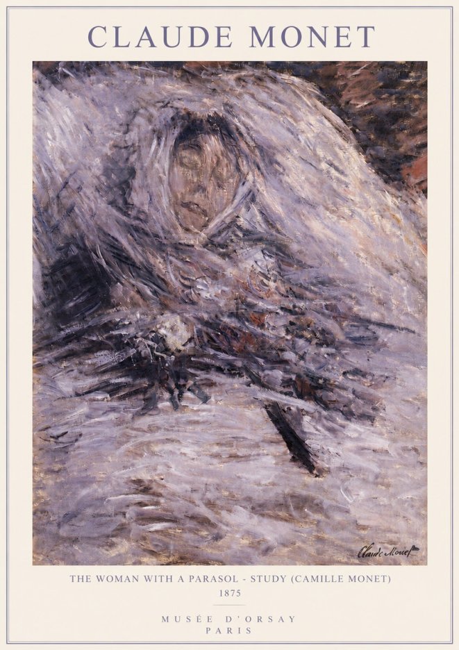 Monet The Woman with a Parasol - Study (Camille Monet) No3 - Juliste