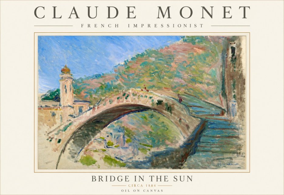 Monet Bridge in the Sun No3 - Juliste