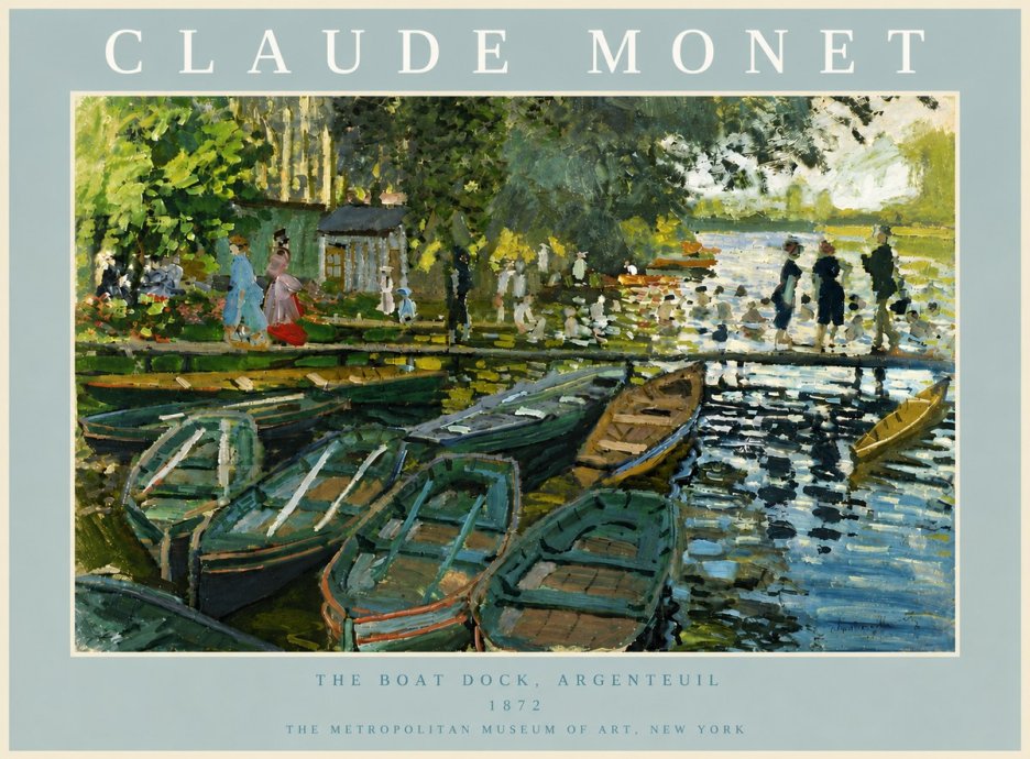 Monet The Boat Dock, Argenteuil No5 - Juliste
