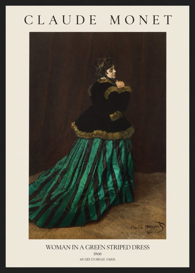 Monet Woman in a Green Striped Dress No1 - Juliste