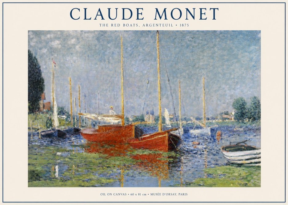 Monet The Red Boats, Argenteuil No1 - Juliste