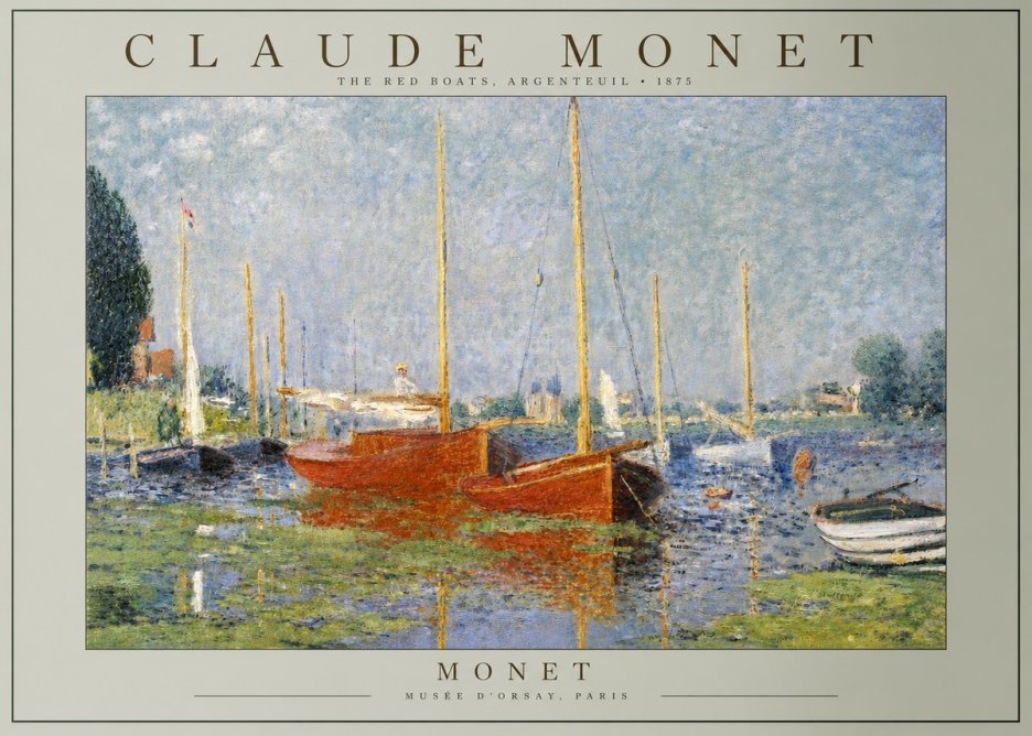 Monet The Red Boats, Argenteuil No2 - Juliste