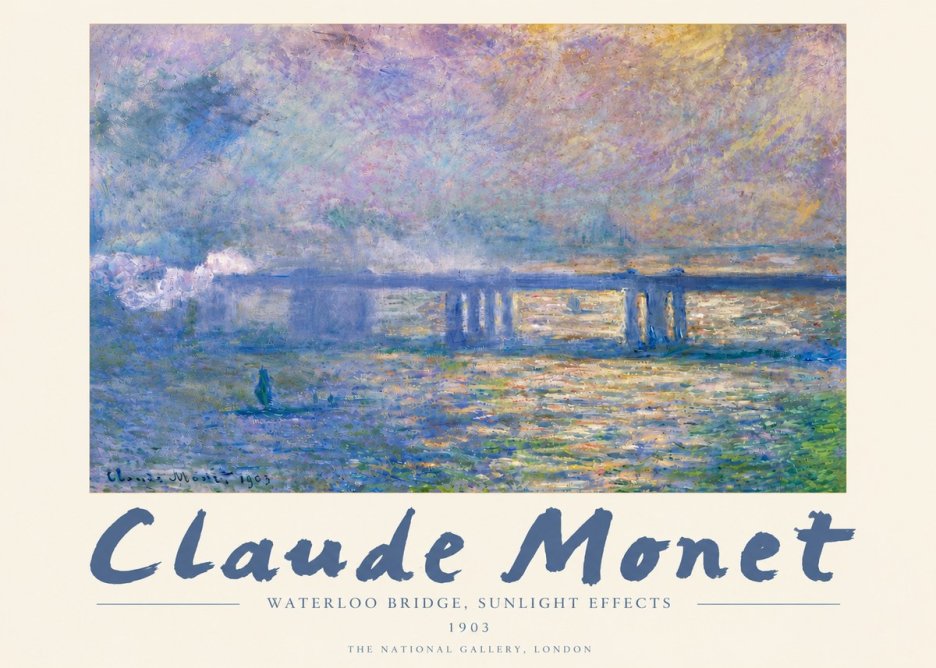 Monet Waterloo Bridge, Sunlight Effects No5 - Juliste