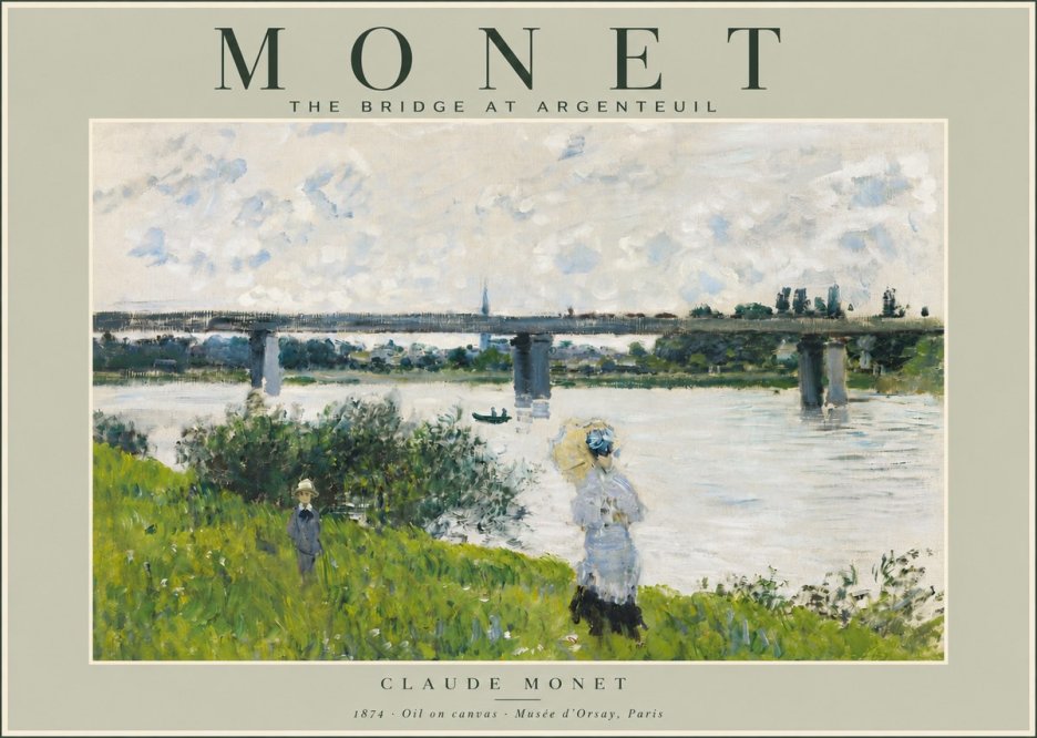 Monet The Bridge at Argenteuil II No3 - Juliste