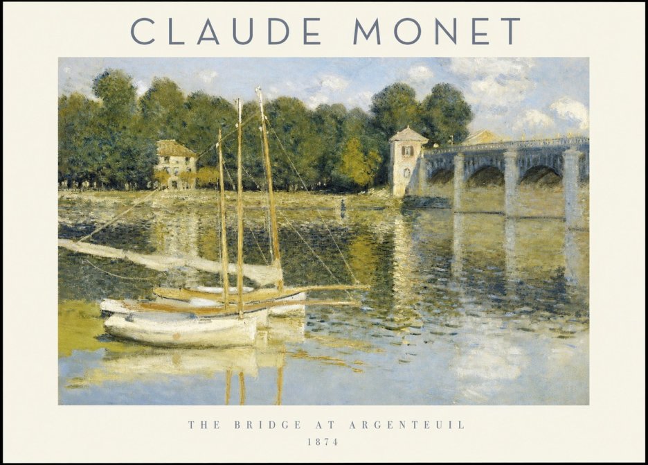 Monet The Bridge at Argenteuil III No1 - Juliste