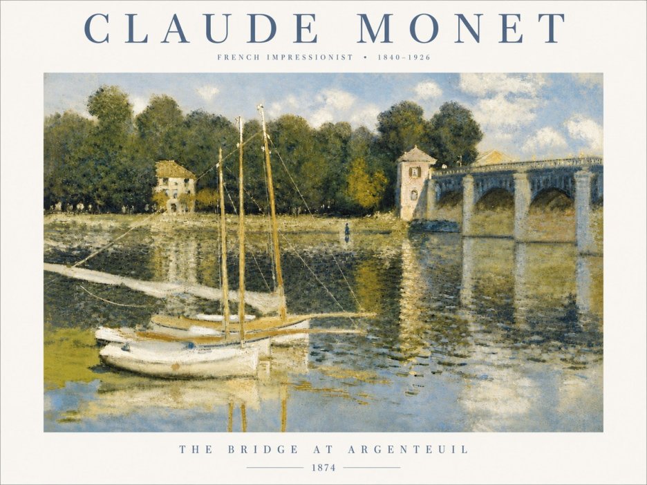 Monet The Bridge at Argenteuil III No6 - Juliste