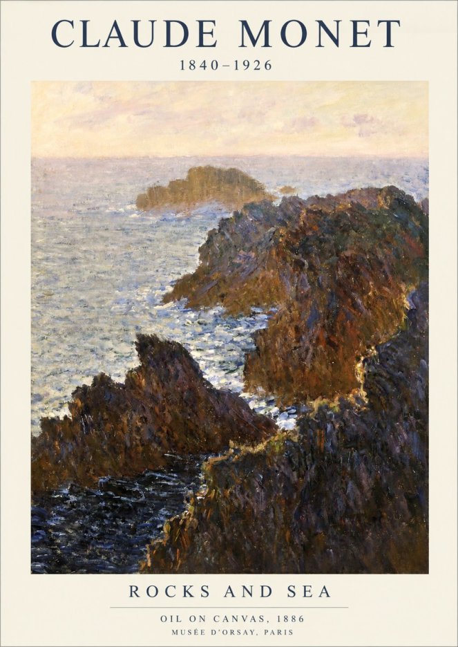 Monet Rocks and Sea No1 - Juliste