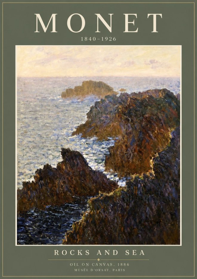 Monet Rocks and Sea No2 - Juliste