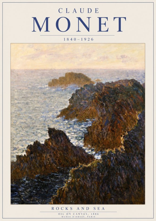 Monet Rocks and Sea No3 - Juliste