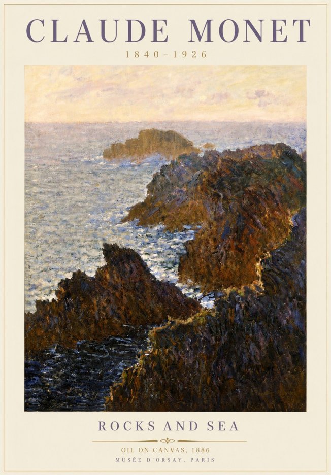 Monet Rocks and Sea No5 - Juliste