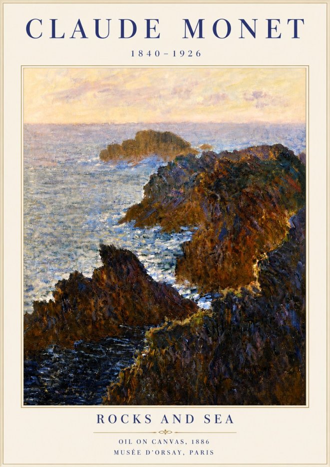Monet Rocks and Sea No6 - Juliste