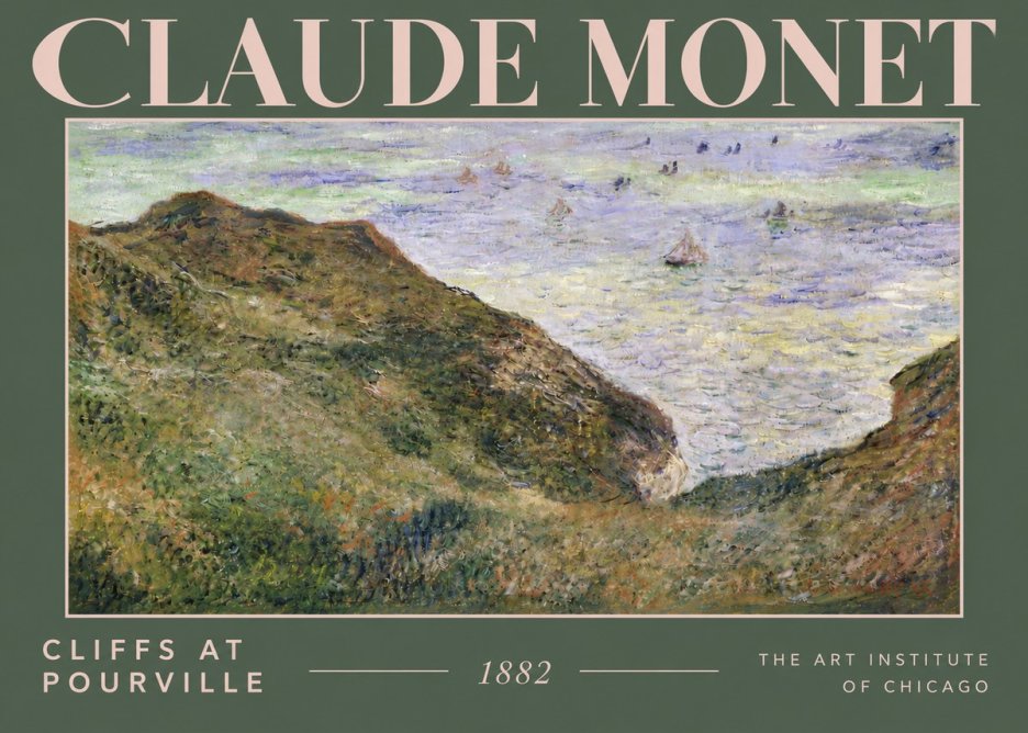 Monet Cliffs at Pourville II No4 - Juliste