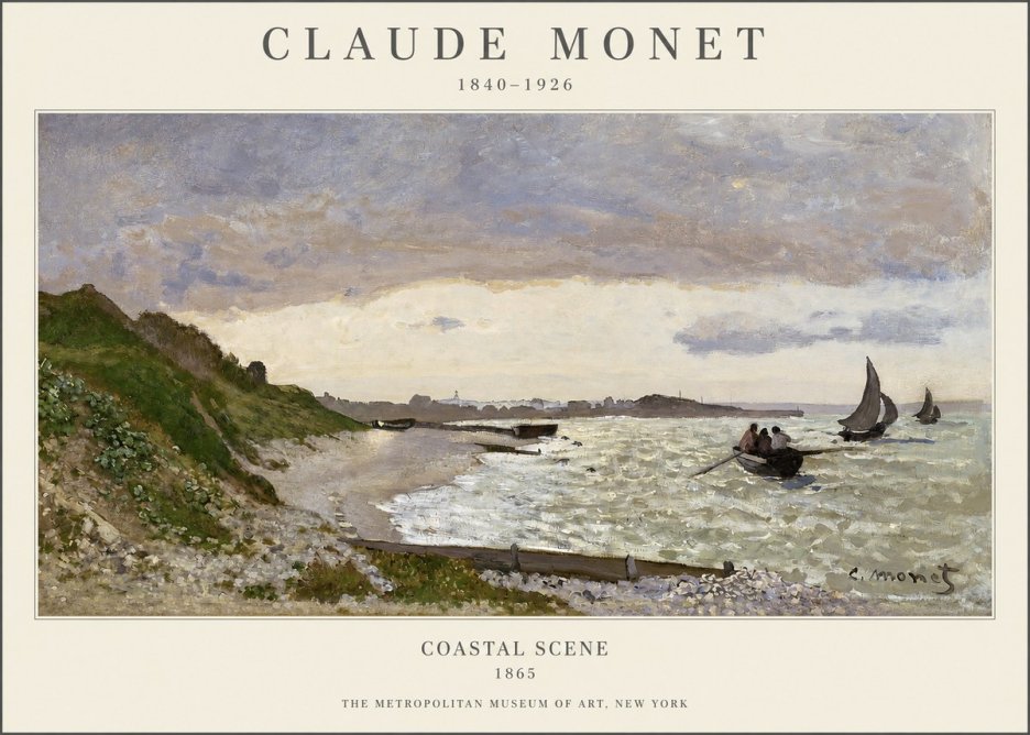 Monet Coastal Scene No1 - Juliste