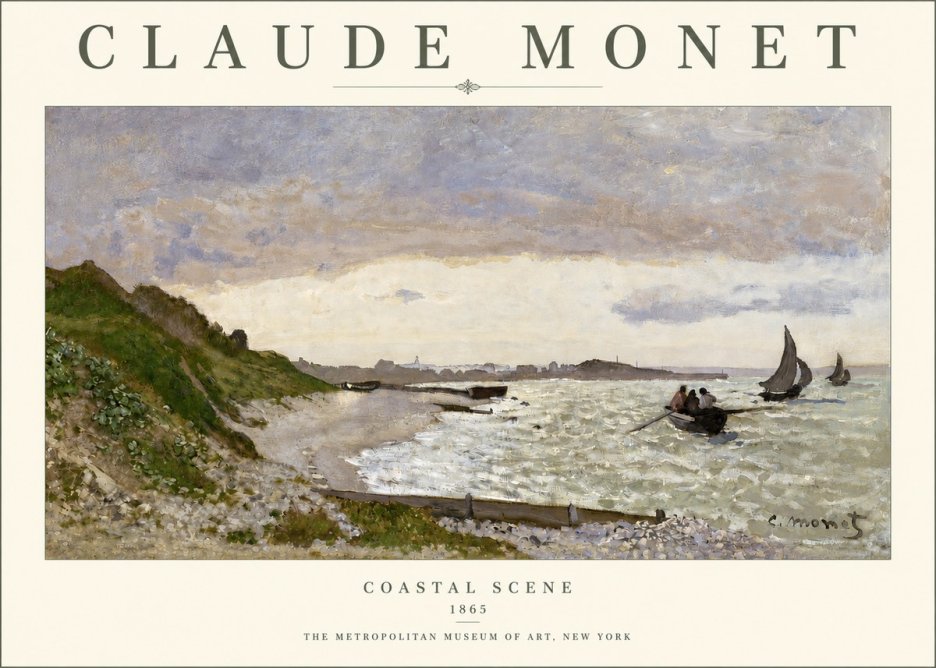 Monet Coastal Scene No3 - Juliste
