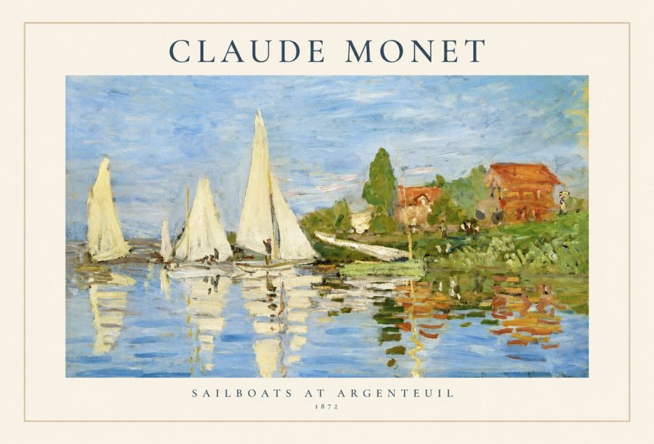 Monet Sailboats at Argenteuil No1 - Juliste