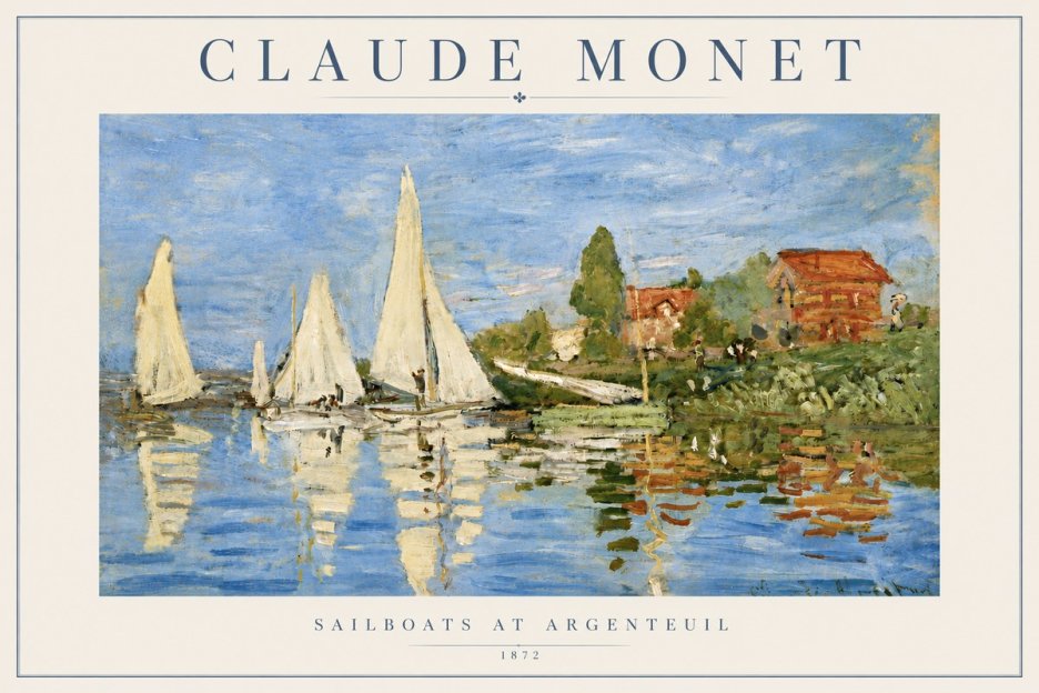 Monet Sailboats at Argenteuil No4 - Juliste