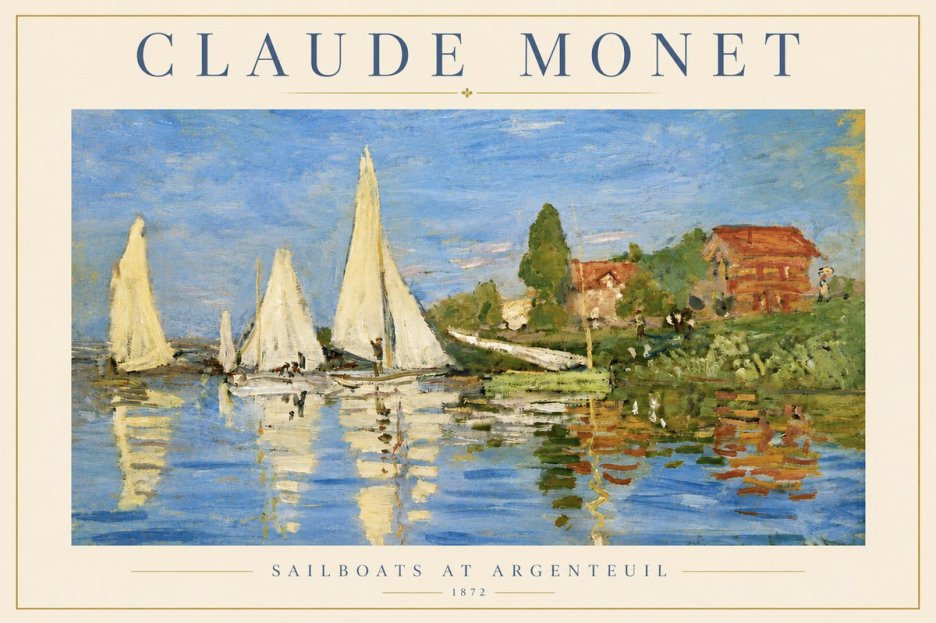 Monet Sailboats at Argenteuil No5 - Juliste
