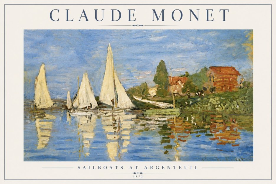 Monet Sailboats at Argenteuil No6 - Juliste