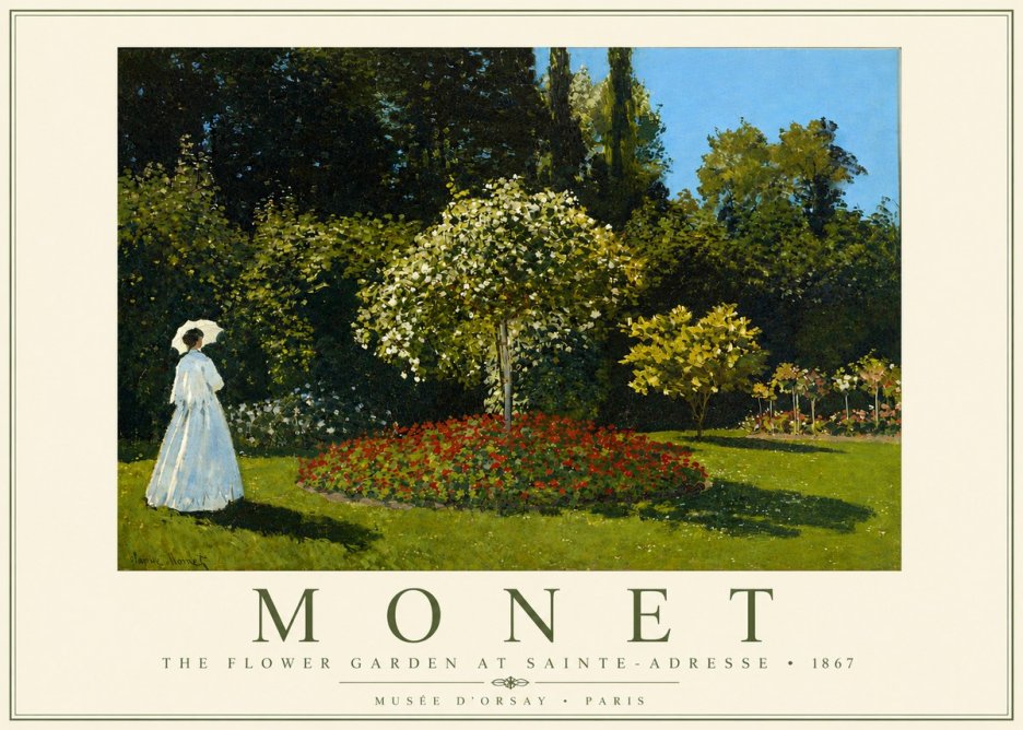 Monet The Flower Garden at Sainte-adresse No4 - Juliste