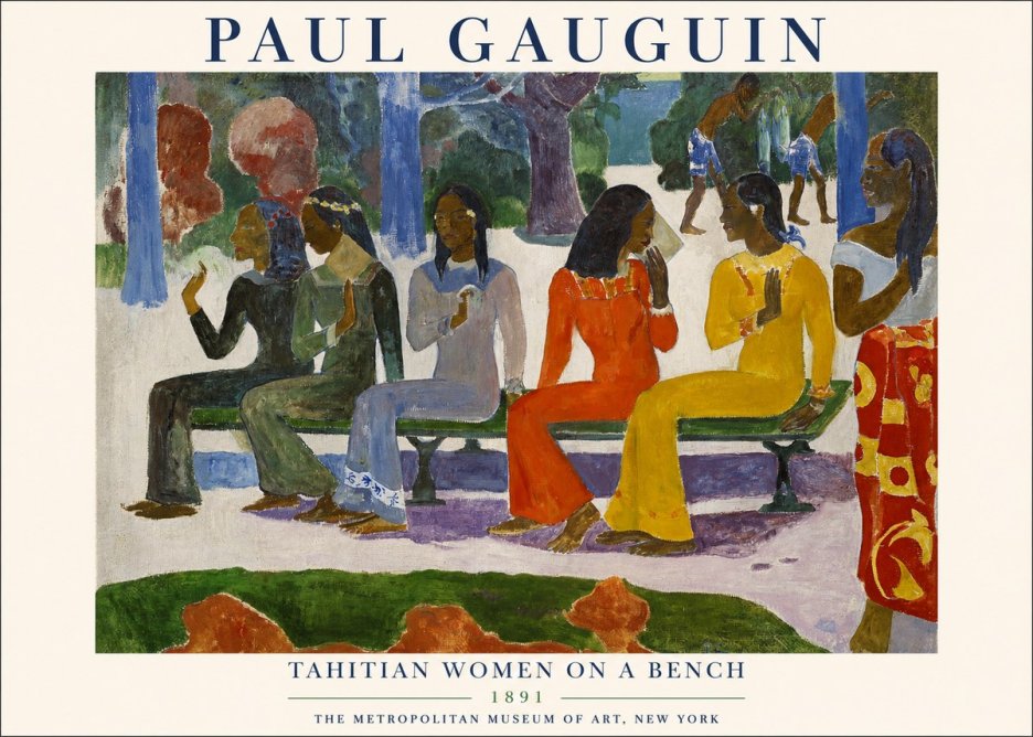 Paul Gauguin Tahitian Women on a Bench No1 - Juliste